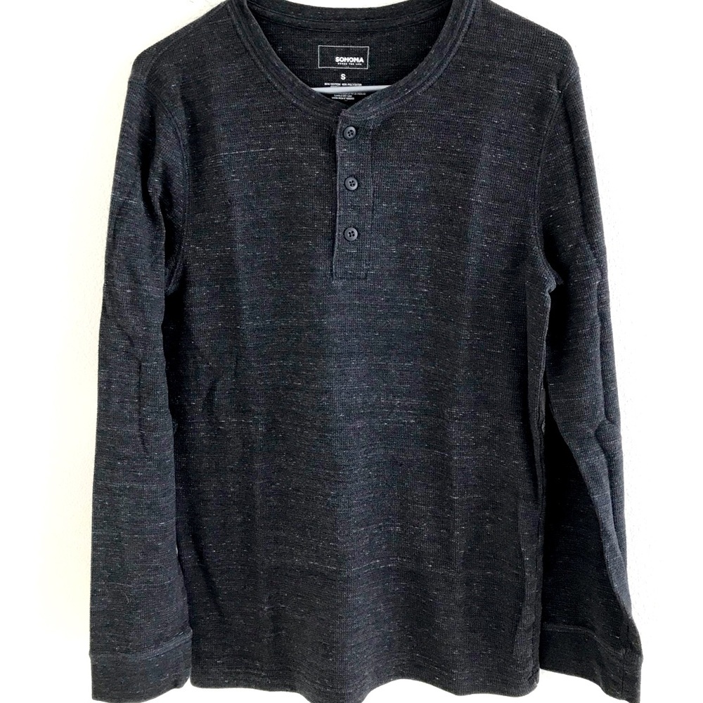 Sonoma Goods Thermal Top Dark Charcoal Grey Size Small